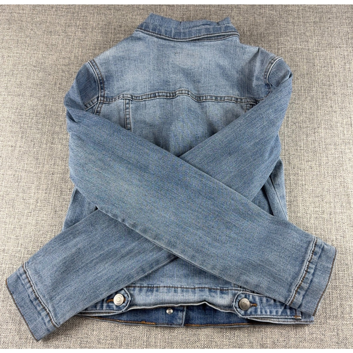 Y2K Light Wash Hudson Girls Stretch Denim Trucker Jacket XL 14/16