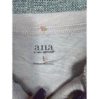 a.n.a Floral Henley Top Women's L Pink Long Sleeve 100% Cotton NWT