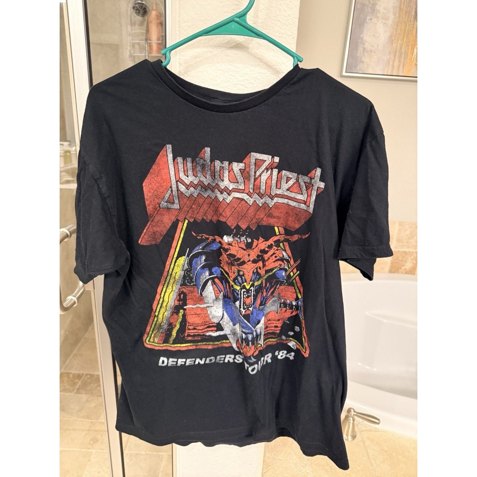 Vintage Rock Band T Shirt Lot Maiden Van Halen Judas Priest Elvis ZZ Top L & XL
