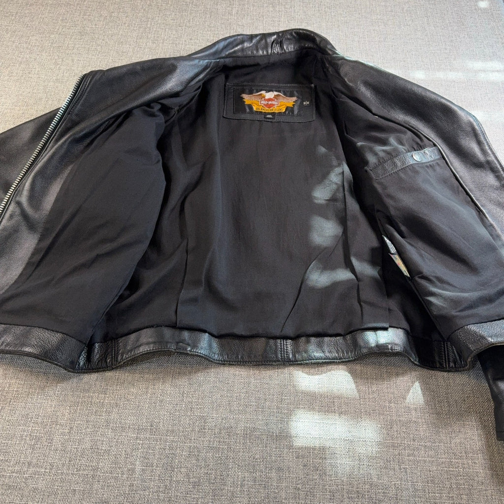 Vintage Harley-Davidson Leather Moto Jacket Women M Made USA American Legend