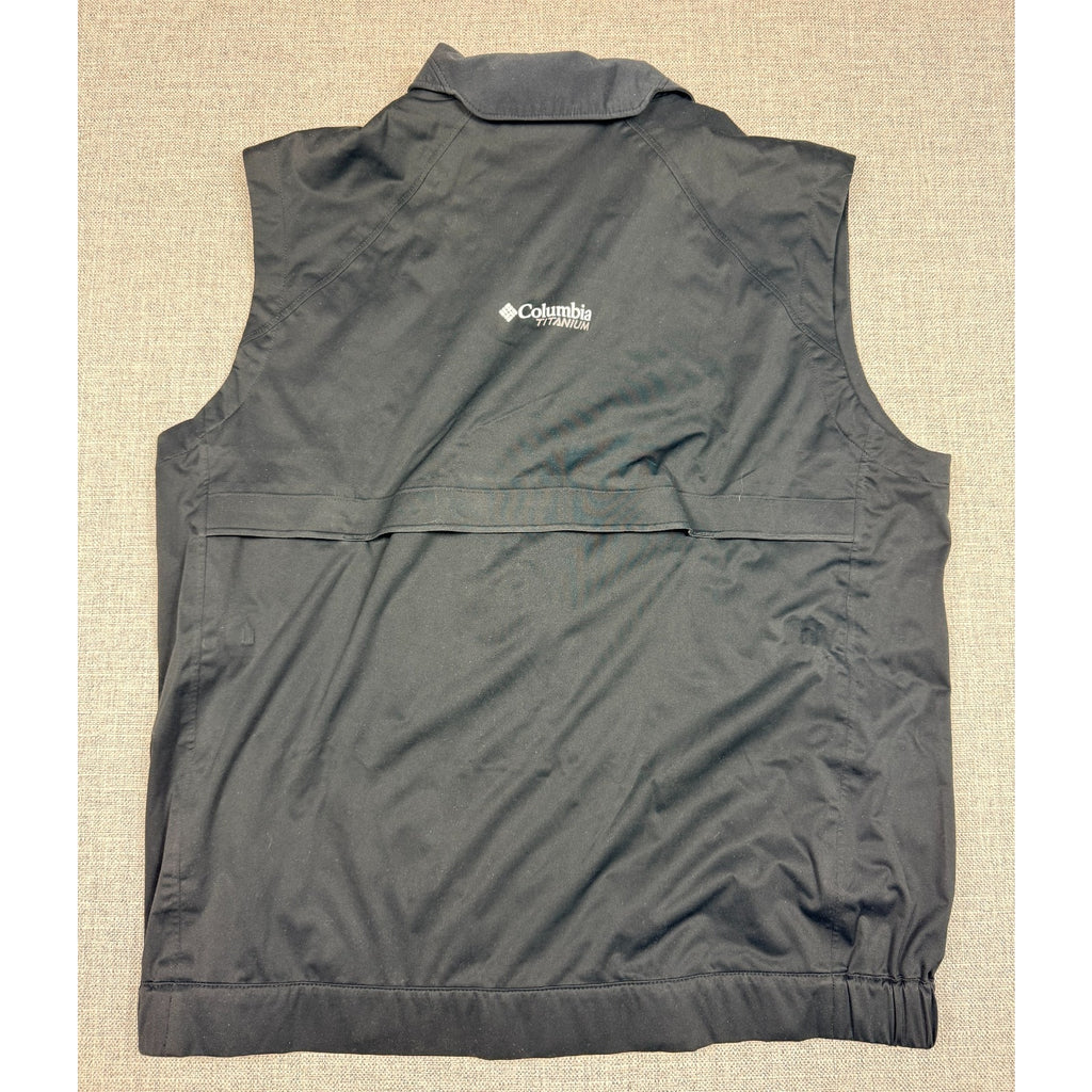 Columbia Titanium Omni-Tech Vest Men L Black Yellow Zip Waterproof Interchange