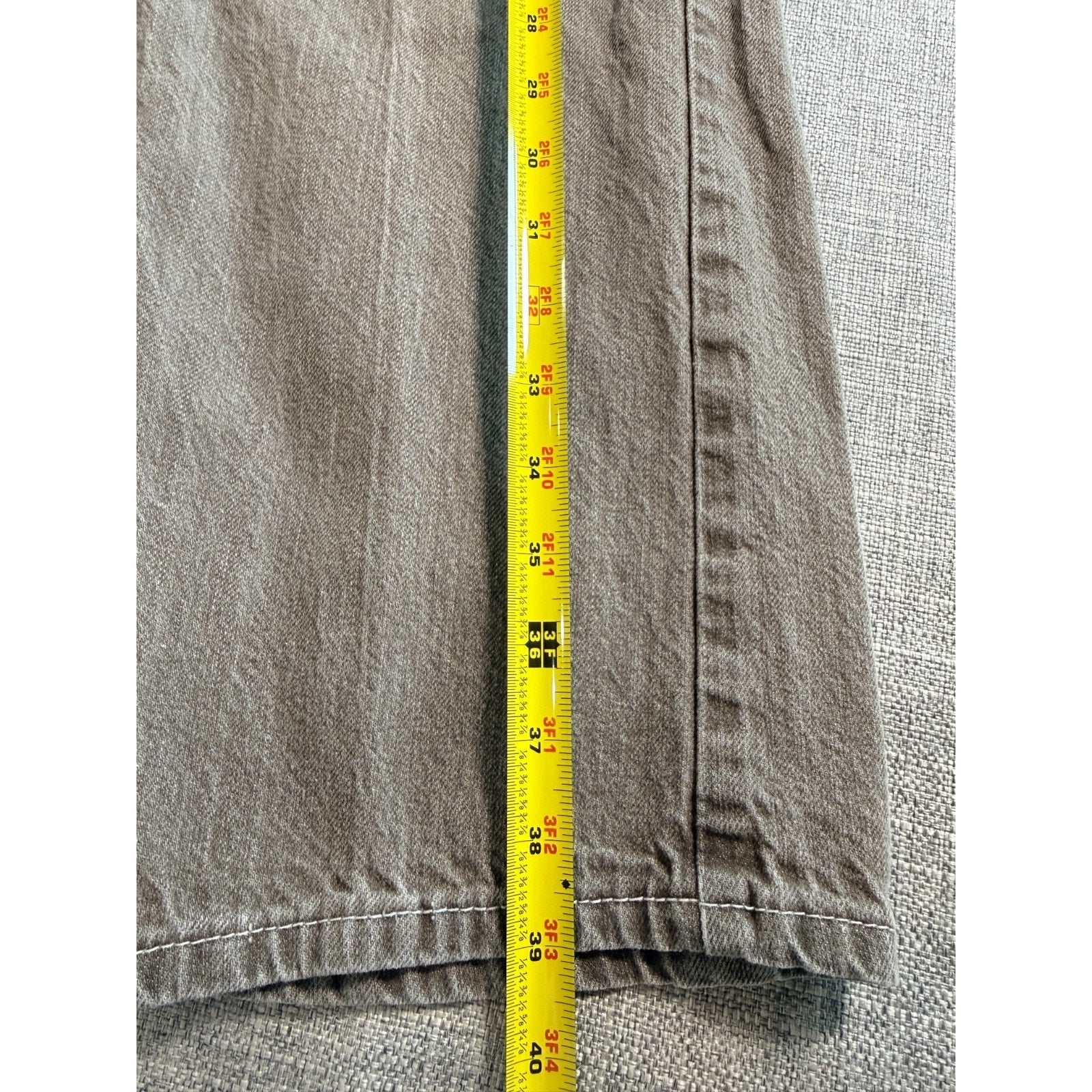 Member's Property Jeans Mens 36x32 Gray Brown Relaxed Straight Y2K Baggy Denim