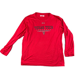Texas Tech Red Raiders Under Armour Football Long Sleeve Shirt 3XL Red NCAA