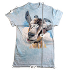 The Mountain Goat Selfie T Shirt Blue Animal Graphic Tee Adult Small Tagless