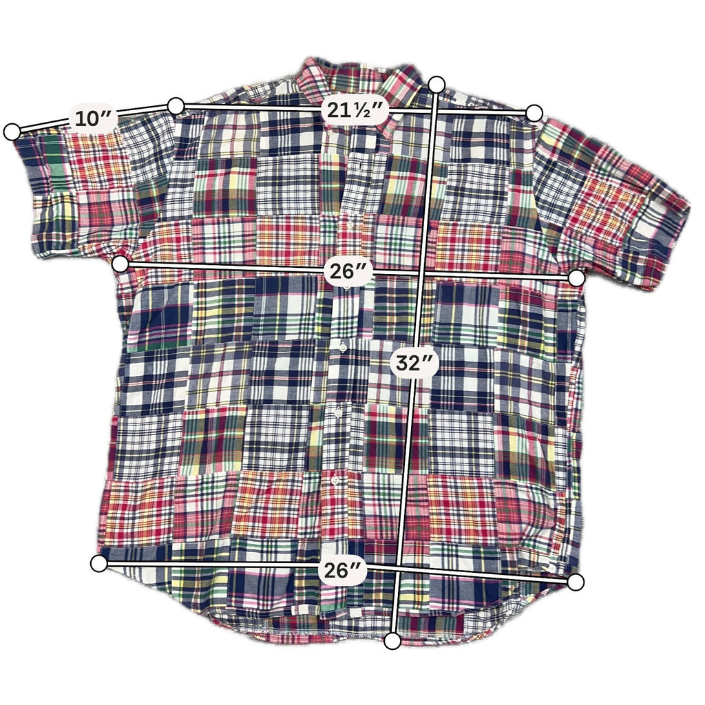 Vintage Polo Ralph Lauren Blake Patchwork Madras Shirt Mens 26x32 Cotton