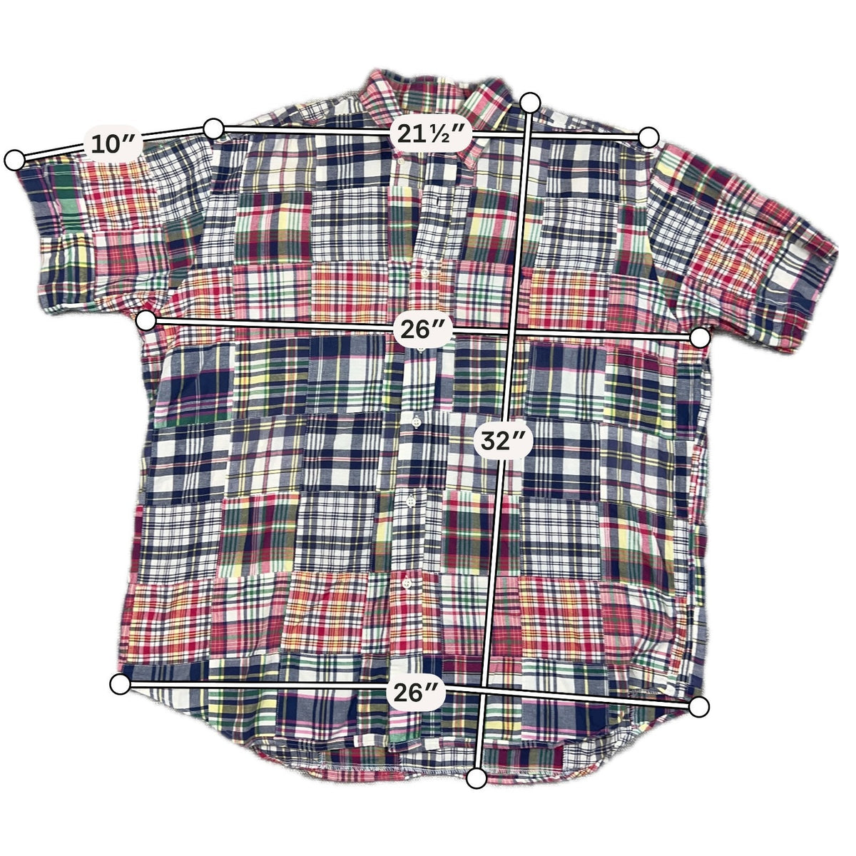 Vintage Polo Ralph Lauren Blake Patchwork Madras Shirt Mens 26x32 Cotton