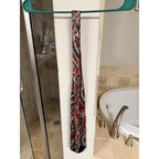 Vintage Christian Dior Monsieur All Silk Red Blue Paisley Italy USA Designer Tie
