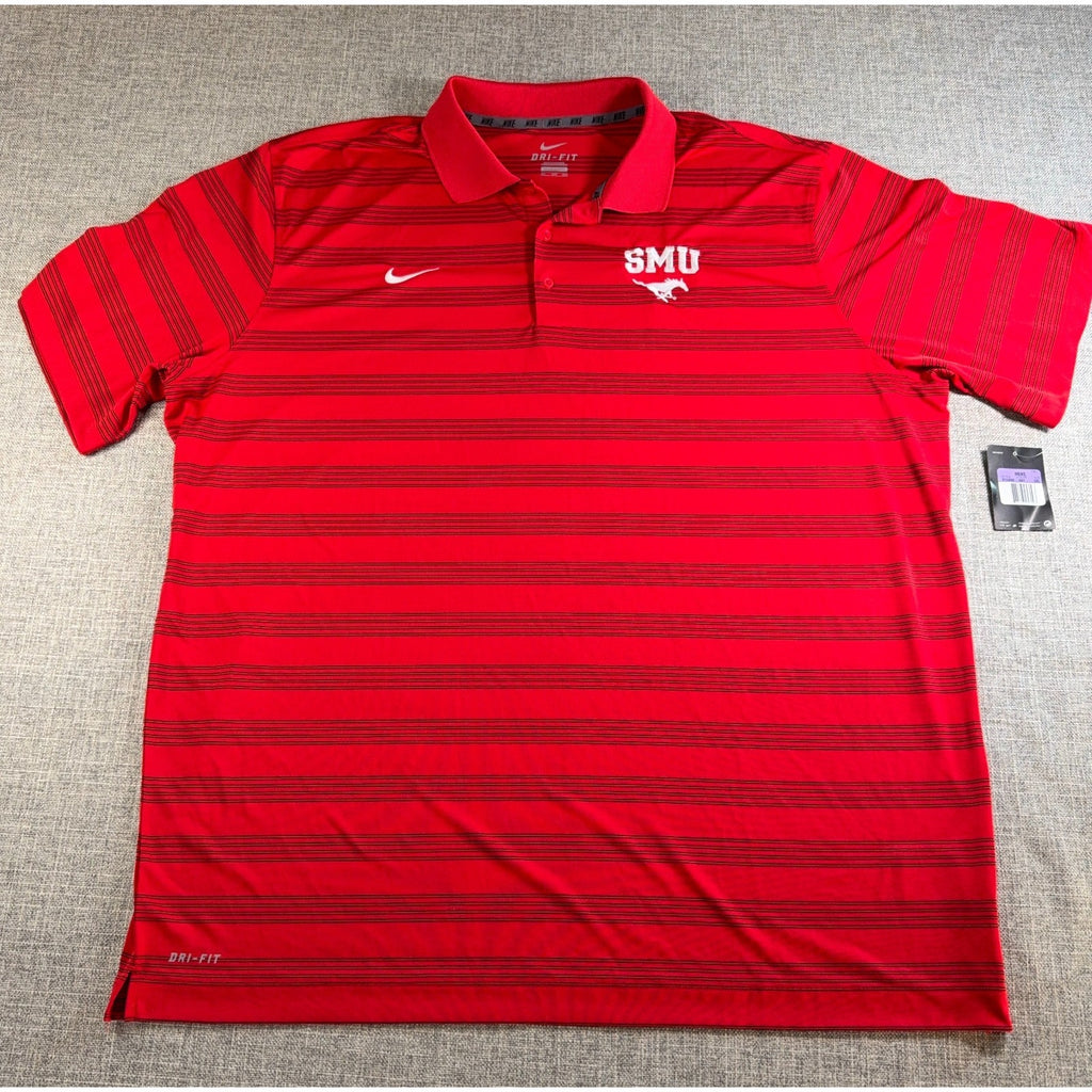 2 Nike SMU Mustangs Dri Fit Polos Men 3XL Red Blue NCAA Golf Shirt Lot