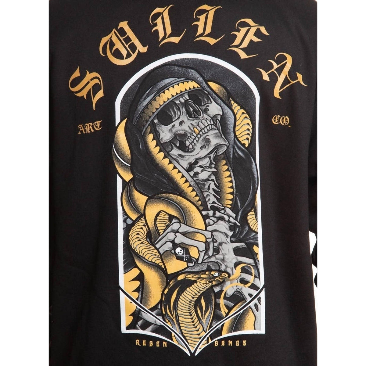 Sullen Ruben Banez Full Zip Hoodie Men's L Black Gold Skull Snake NWT