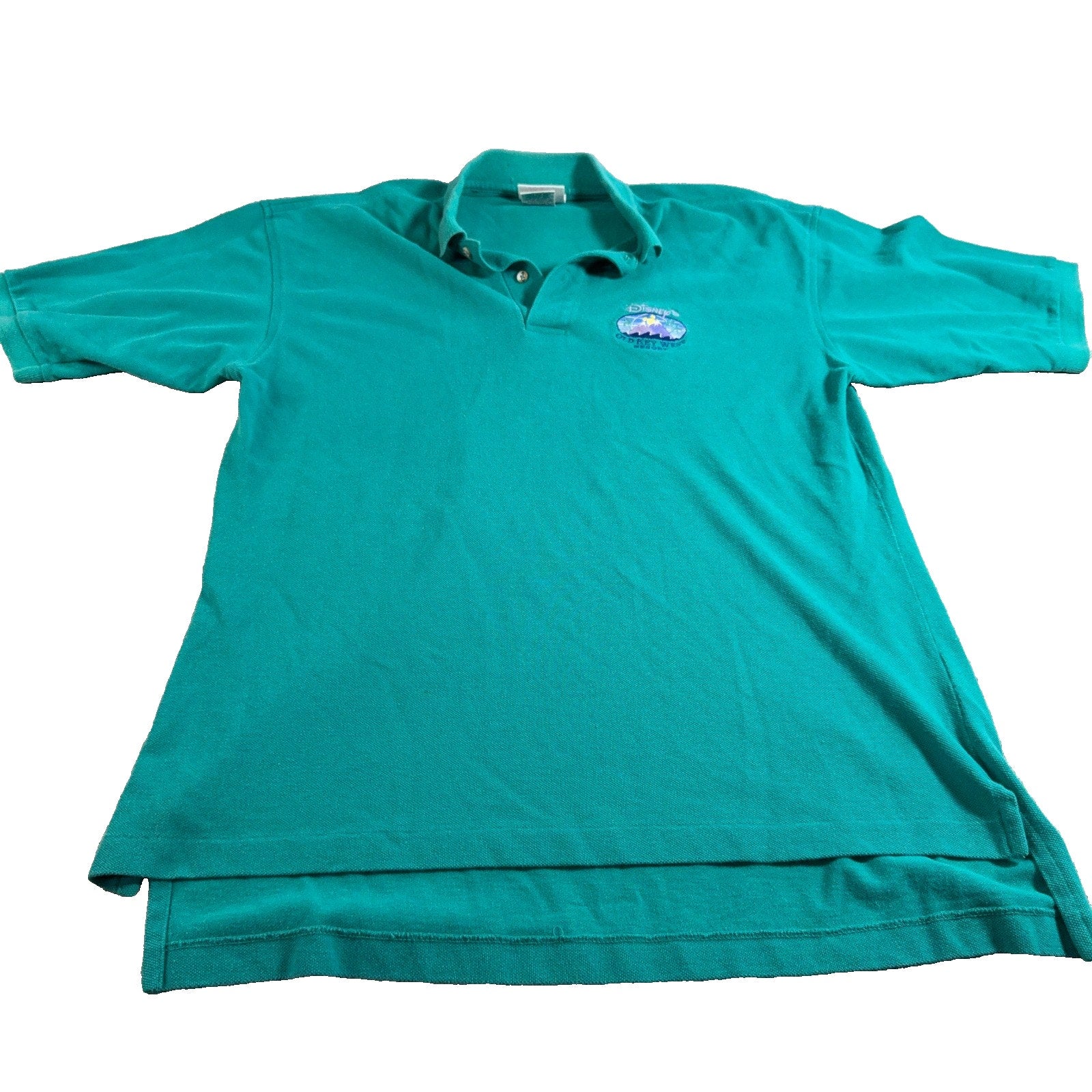 Vintage Disney Old Key West Resort Polo Shirt Mens Large Teal Walt Disney World