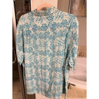 Tasso Elba Island Silk Linen Hawaiian Camp Shirt Men’s XXL Blue Tropical Resort