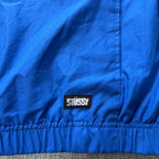 Stussy Authentic Gear Windbreaker Jacket Mens XL Blue Neon Yellow Quarter Zip