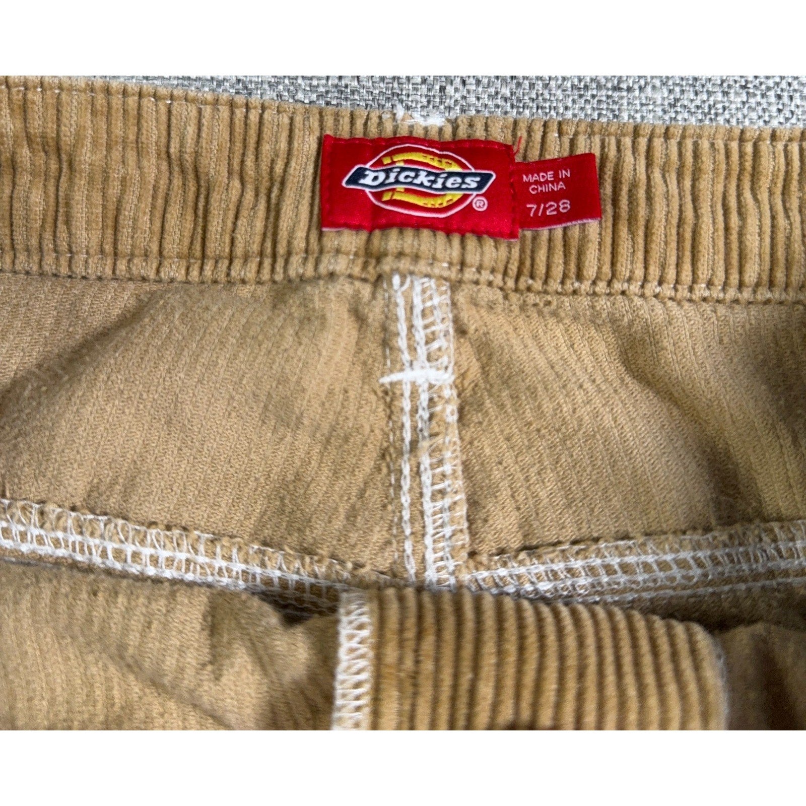 Dickies Girl Corduroy Carpenter Pants Womens Juniors 7/28 Tan Y2K Utility
