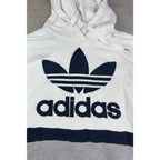 Adidas Originals Trefoil Hoodie Womens S White Gray Navy Colorblock Pullover