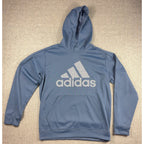 Adidas ClimaWarm Hoodie Mens L Blue Big Geometric Logo Pullover FR8273 2019