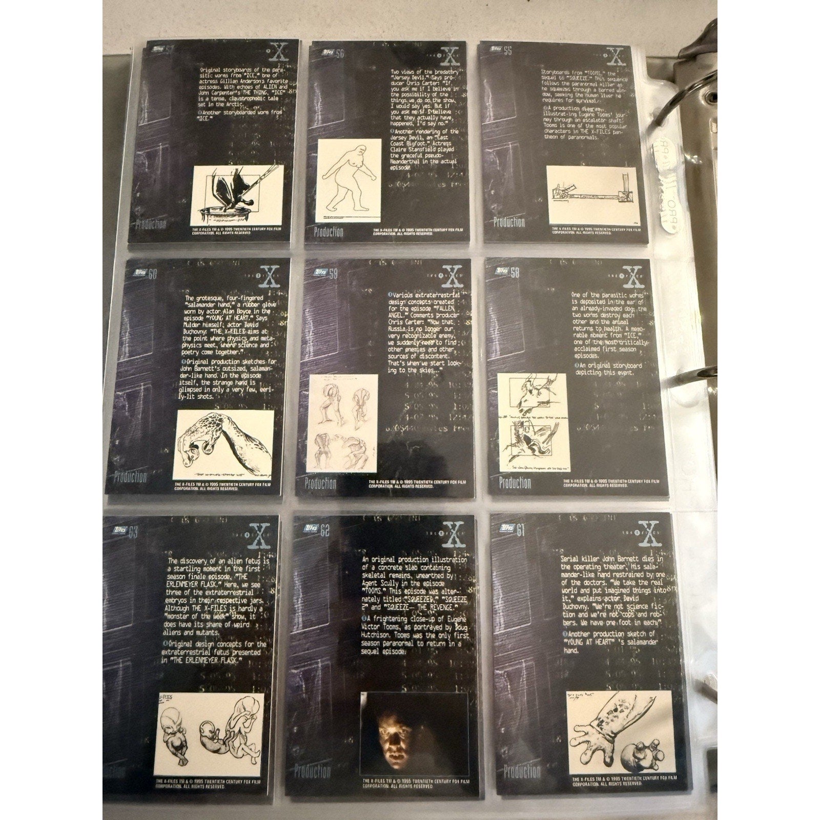 NEAR COMPLETE 1995 TOPPS THE X-FILES CARD SET + INSERTS • LOT • MULDER SCULLY