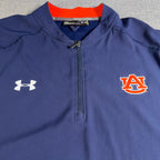 Auburn Tigers Under Armour 1/4 Zip Pullover Jacket Mens Large Navy Sideline