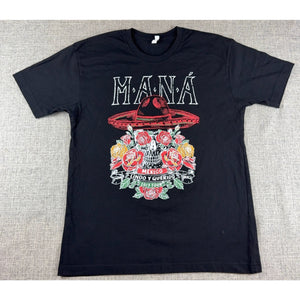 Mana Mexico Lindo y Querido 2023 Tour T Shirt Black Skull Roses Concert Tee