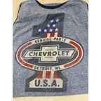 Hand Built Sleeveless Shirt + Chevy Genuine Parts Tank Bundle Mens L/M USA