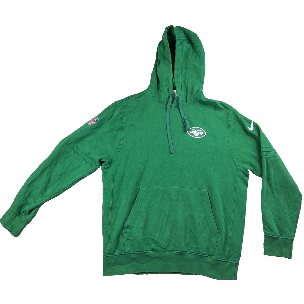 Nike New York Jets Hoodie Mens M Green Pullover NFL Football Logo Sweatshirt