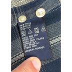 Vintage Tommy Hilfiger Plaid Button Down Shirt Mens L Blue Gray 90s Y2K Flag