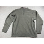 Columbia Mens XL Quarter Zip Pullover Gray Fleece Lined Outdoor Hiking Sweater