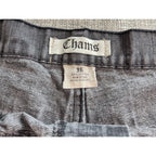 Chams Mens Jeans 36 Gray Black Y2K Embroidered Pocket Straight Leg Denim