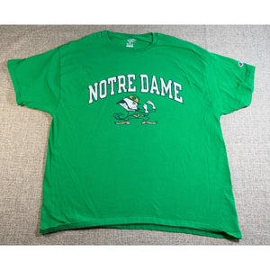 Champion Notre Dame Fighting Irish T Shirt Mens XL Green Leprechaun NCAA