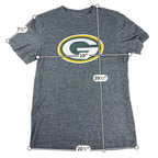 Green Bay Packers Majestic T Shirt Mens M Gray Heather NFL Logo Graphic Tee