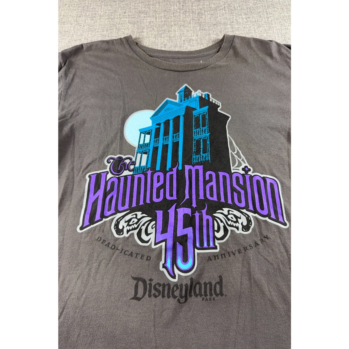 Disney Haunted Mansion 45th Anniversary T Shirt Mens L Disneyland 2014 Flaws