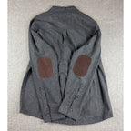 Brooklyn Industries Wool Blend Shirt Jacket XL Gray Elbow Patch Shacket