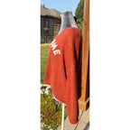 Boheme Made in Italy Sweater Womens Rust Orange Rhinestone Star Oversized Knit