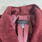 Talbots Women’s Velvet Blazer Size 8 Burgundy Wine Cotton Stretch Lined Jacket