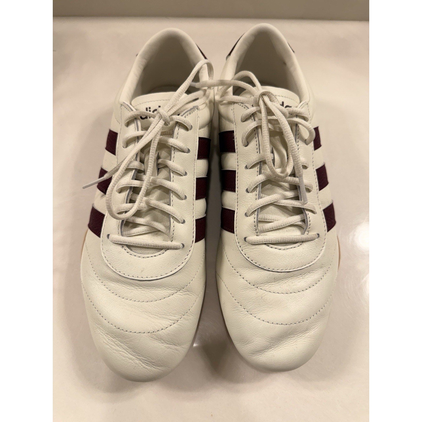Adidas Grand Court Lo Men 10.5 White Burgundy Gum Sole Casual Terrace Sneakers