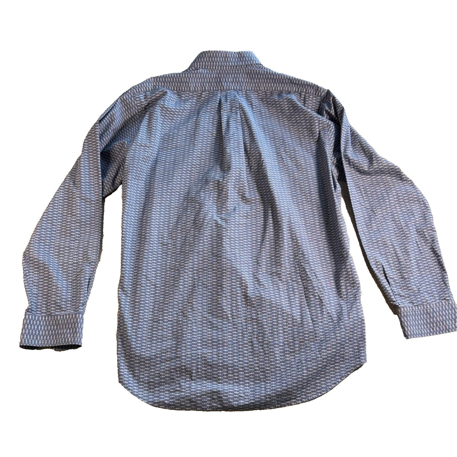 Vineyard Vines Slim Fit Murray Shirt Mens M Blue Fishbone Print Cotton Button