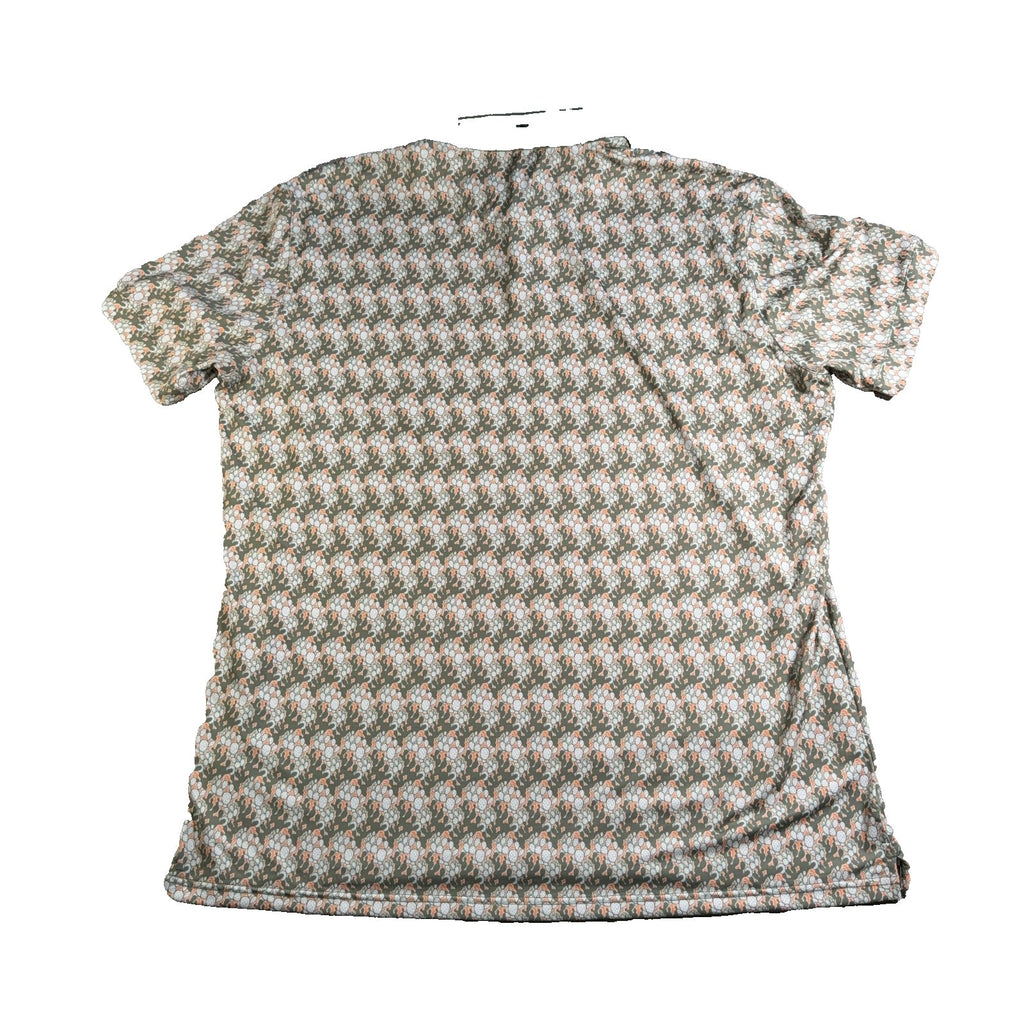 Mizzen+Main Polo Shirt Mens XXL Trim Green Cactus Print Golf Performance