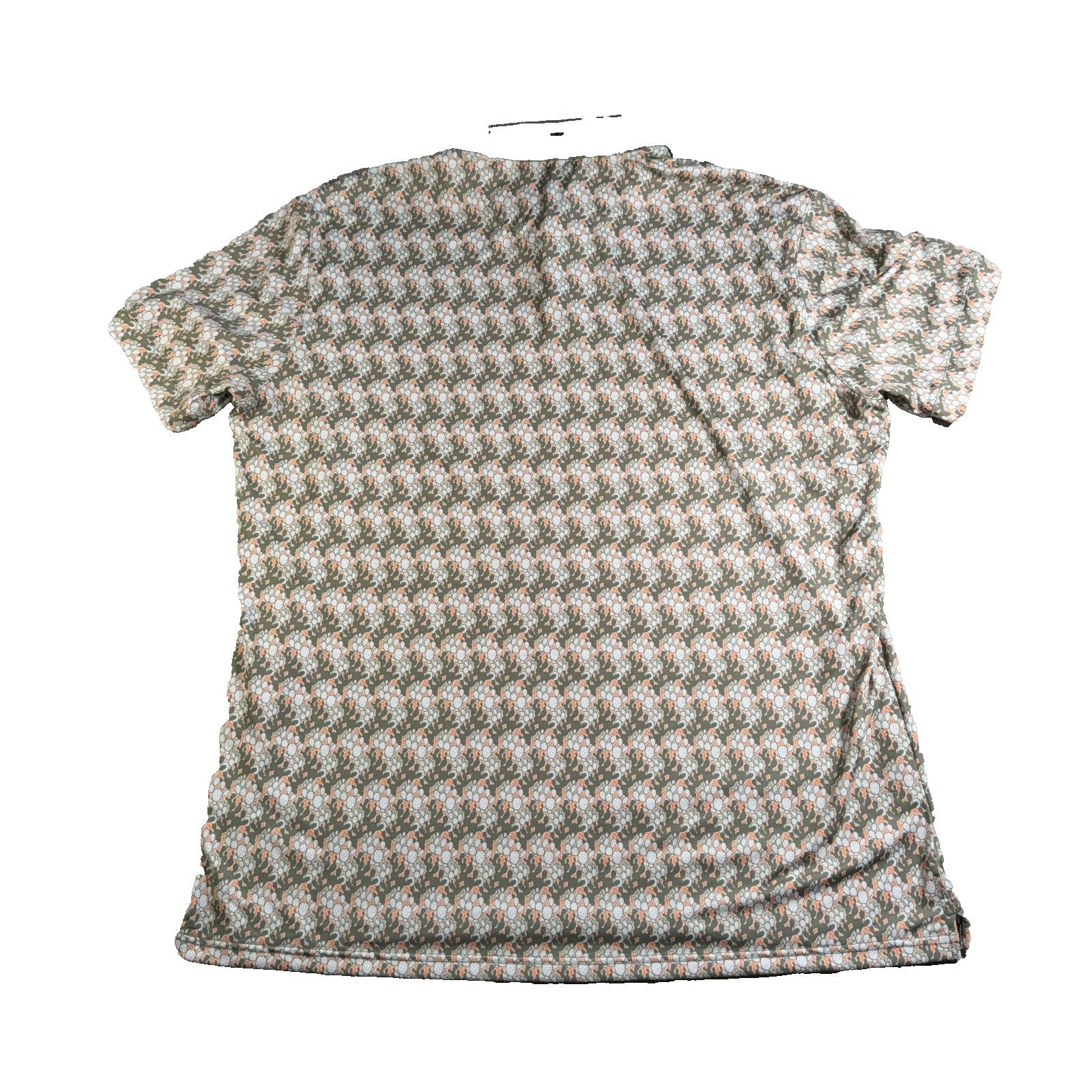 Mizzen+Main Polo Shirt Mens XXL Trim Green Cactus Print Golf Performance