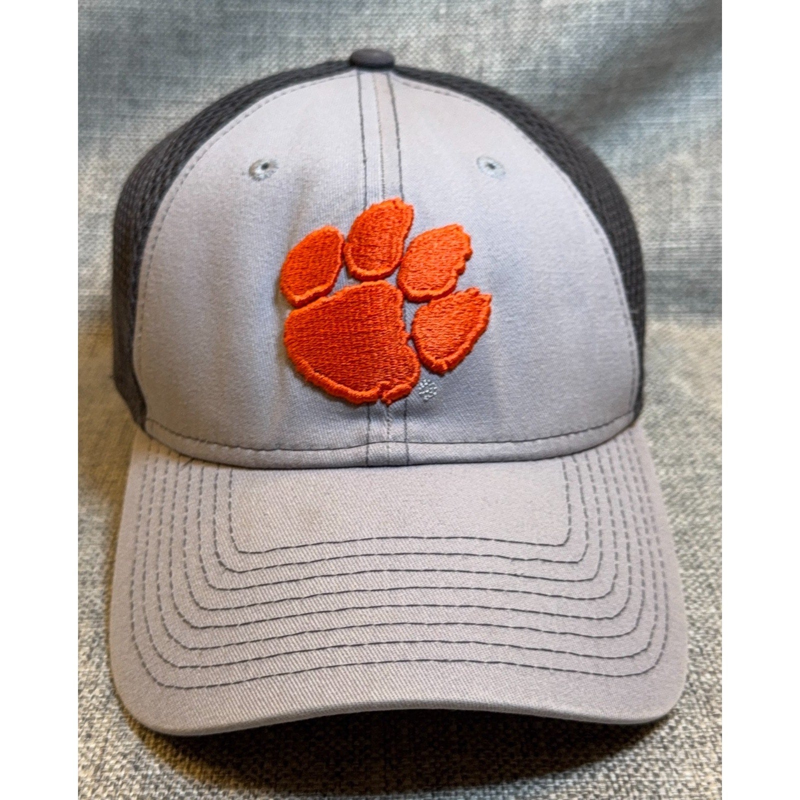 Clemson Tigers New Era 39THIRTY Hat S/M Gray Black Mesh Orange NCAA Cap
