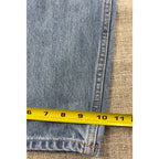 H&M Baggy Jeans Mens 34x32 Light Wash Custom Rose Embroidery Skater Y2K
