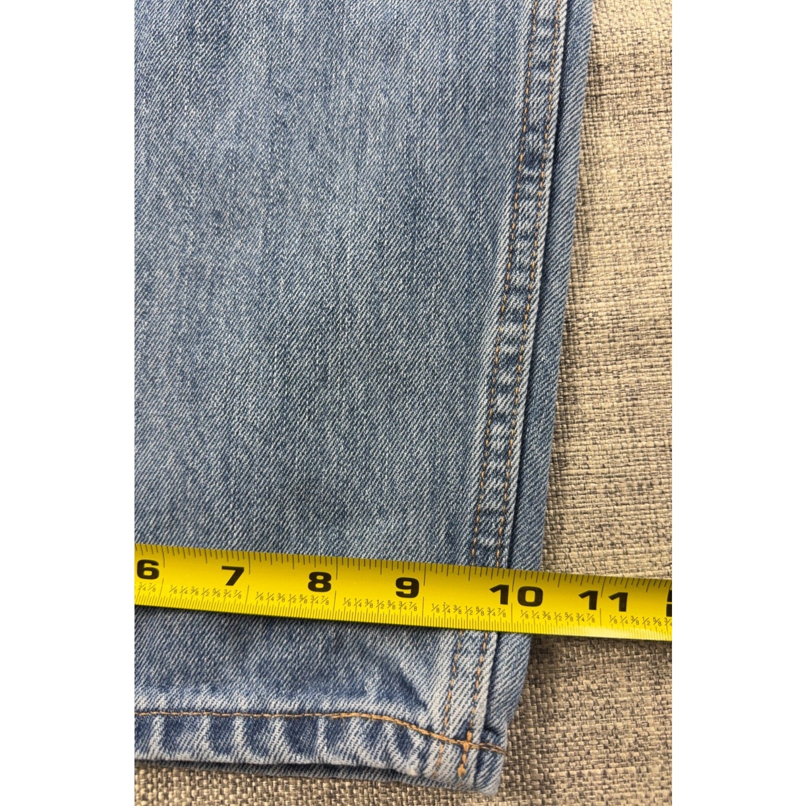 H&M Baggy Jeans Mens 34x32 Light Wash Custom Rose Embroidery Skater Y2K