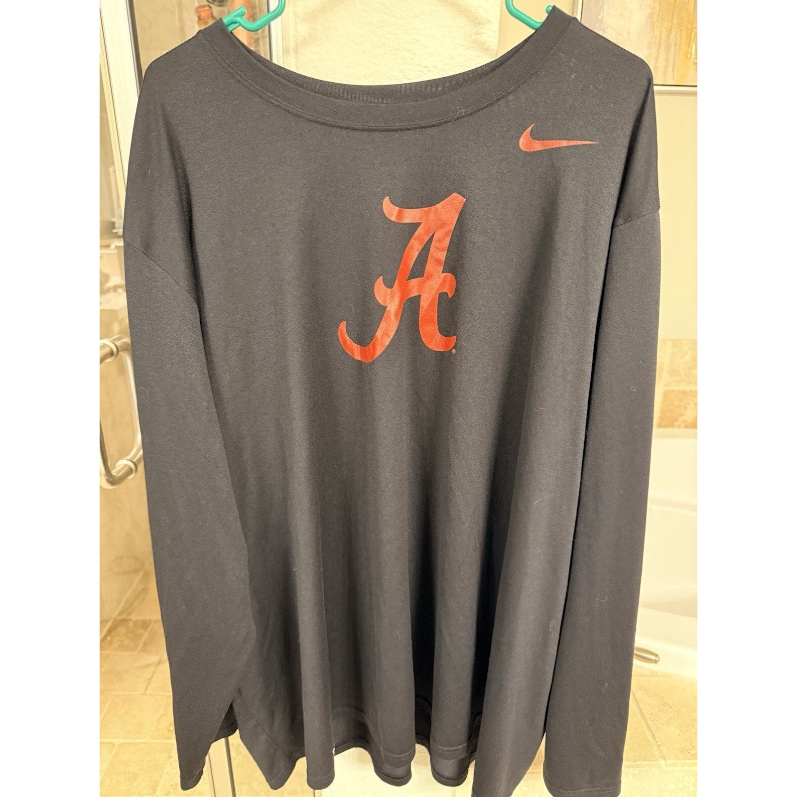 Nike Alabama Crimson Tide 4XL Long Sleeve Shirt Black Dri-FIT NCAA Football