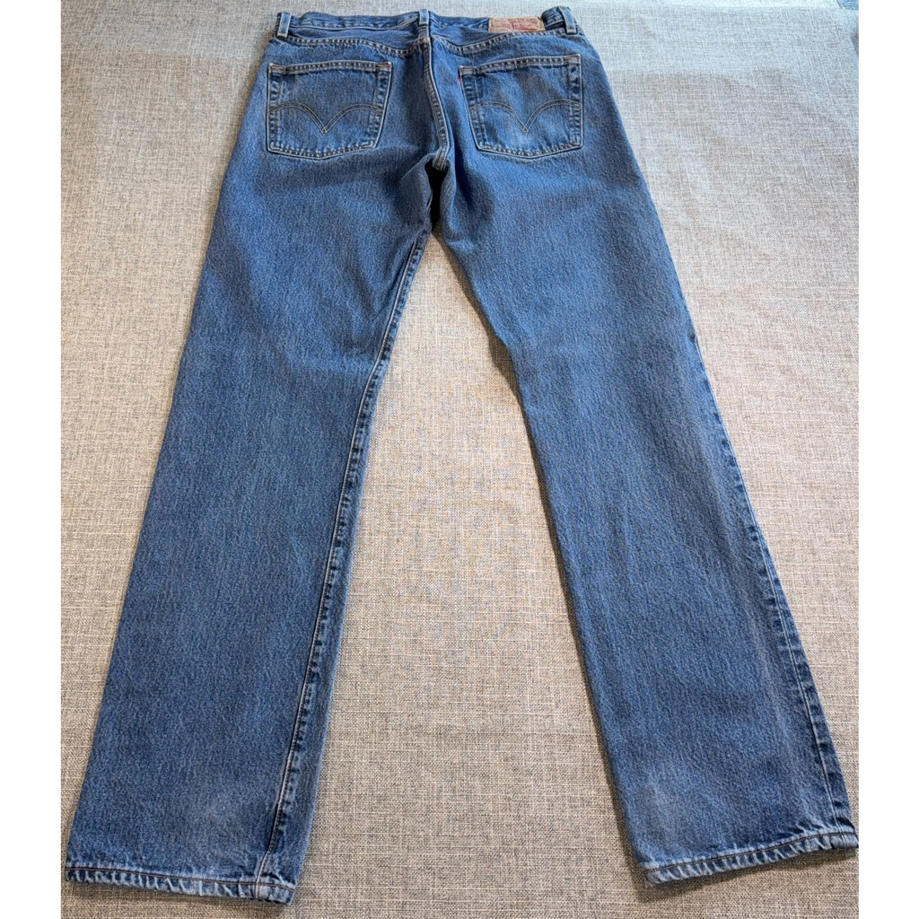 Levi’s 501 Jeans Mens 33x34 Tag 34x32 Actual Made in Mexico Button Fly Denim