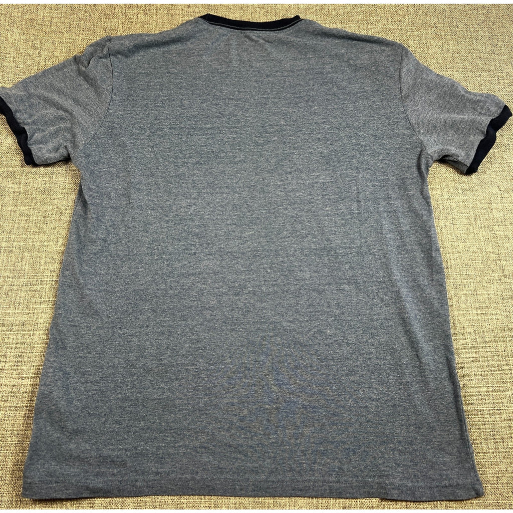 Disney Parks Mickey Mouse Mens M Gray Ringer T Shirt Distressed Graphic Tee