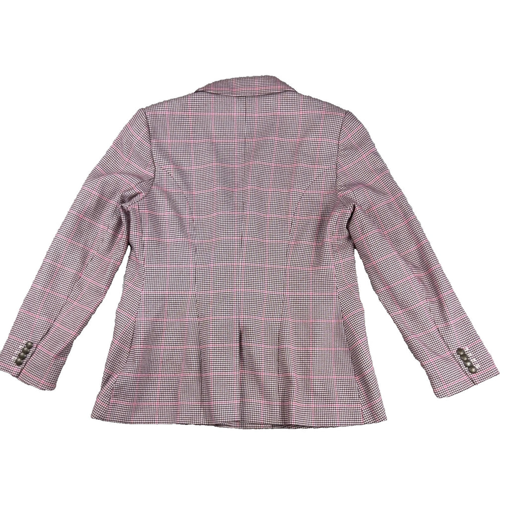 Court & Rowe Womens Blazer Size 14 Houndstooth Plaid Double Breasted Pink
