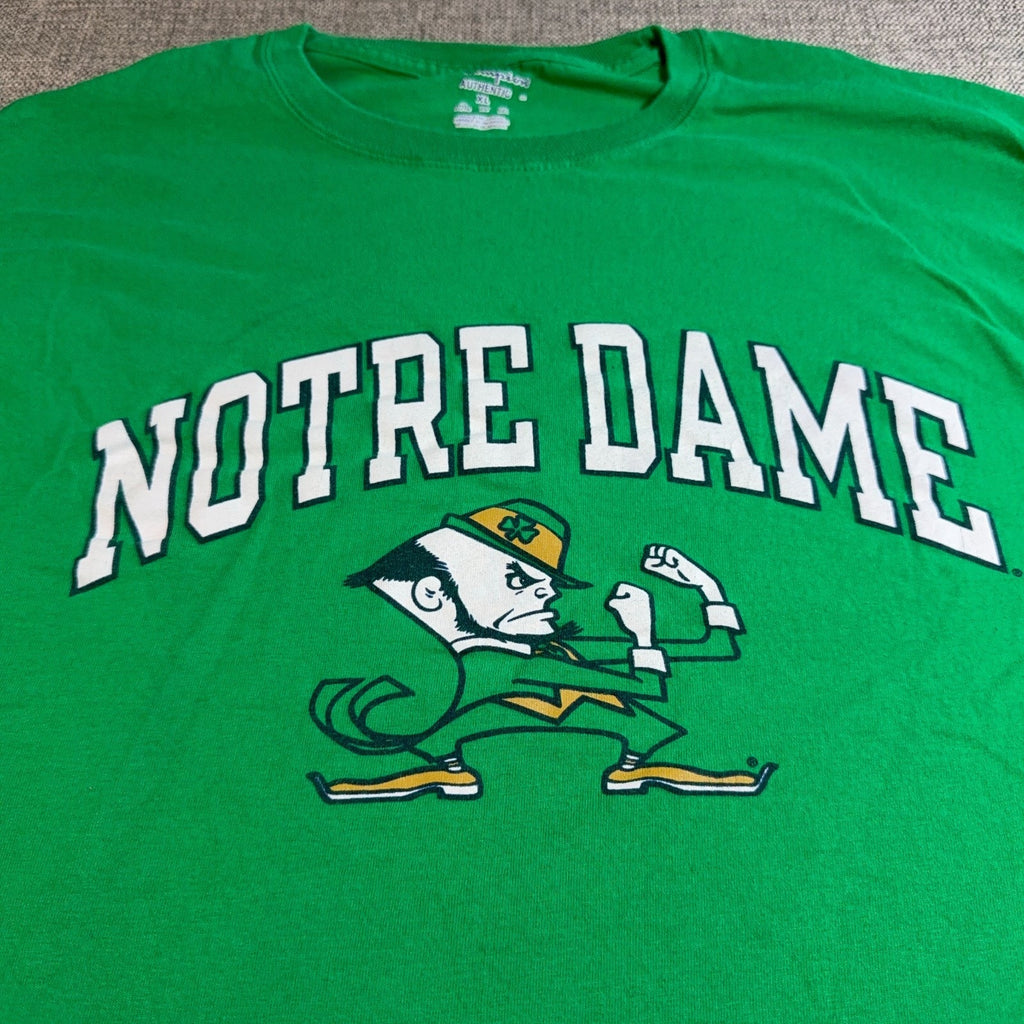 Champion Notre Dame Fighting Irish T Shirt Mens XL Green Leprechaun NCAA