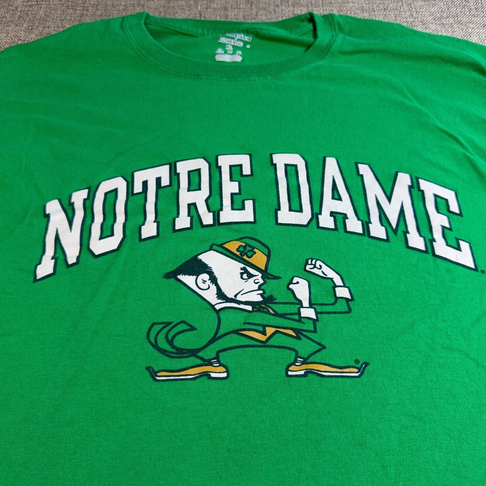 Champion Notre Dame Fighting Irish T Shirt Mens XL Green Leprechaun NCAA