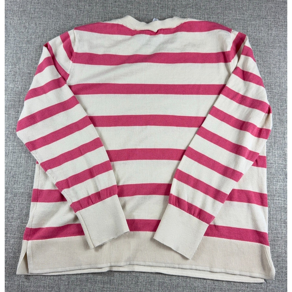 Time and Tru Pink Striped Heart Sweater XXXL 22 Coquette Valentine Knit