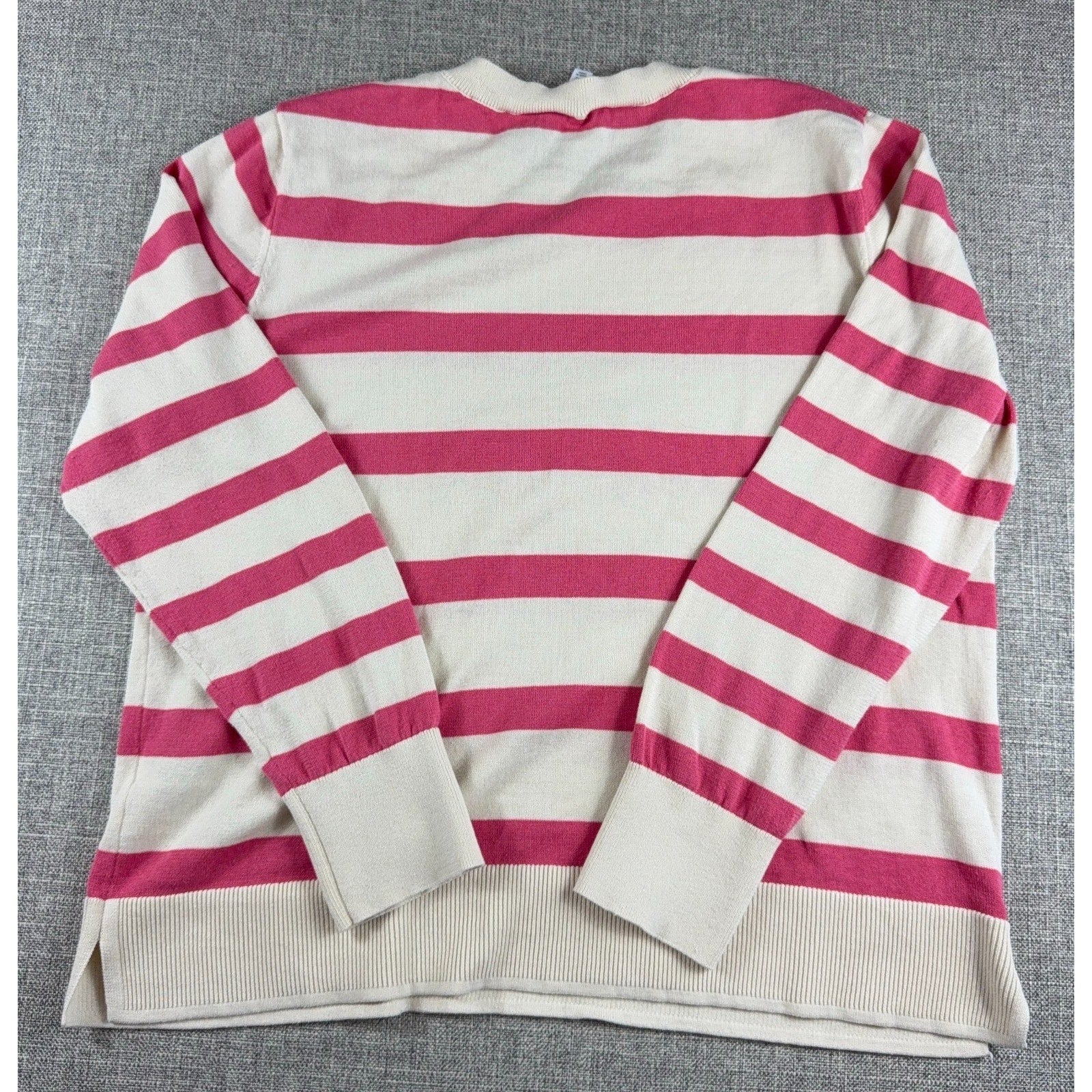 Time and Tru Pink Striped Heart Sweater XXXL 22 Coquette Valentine Knit