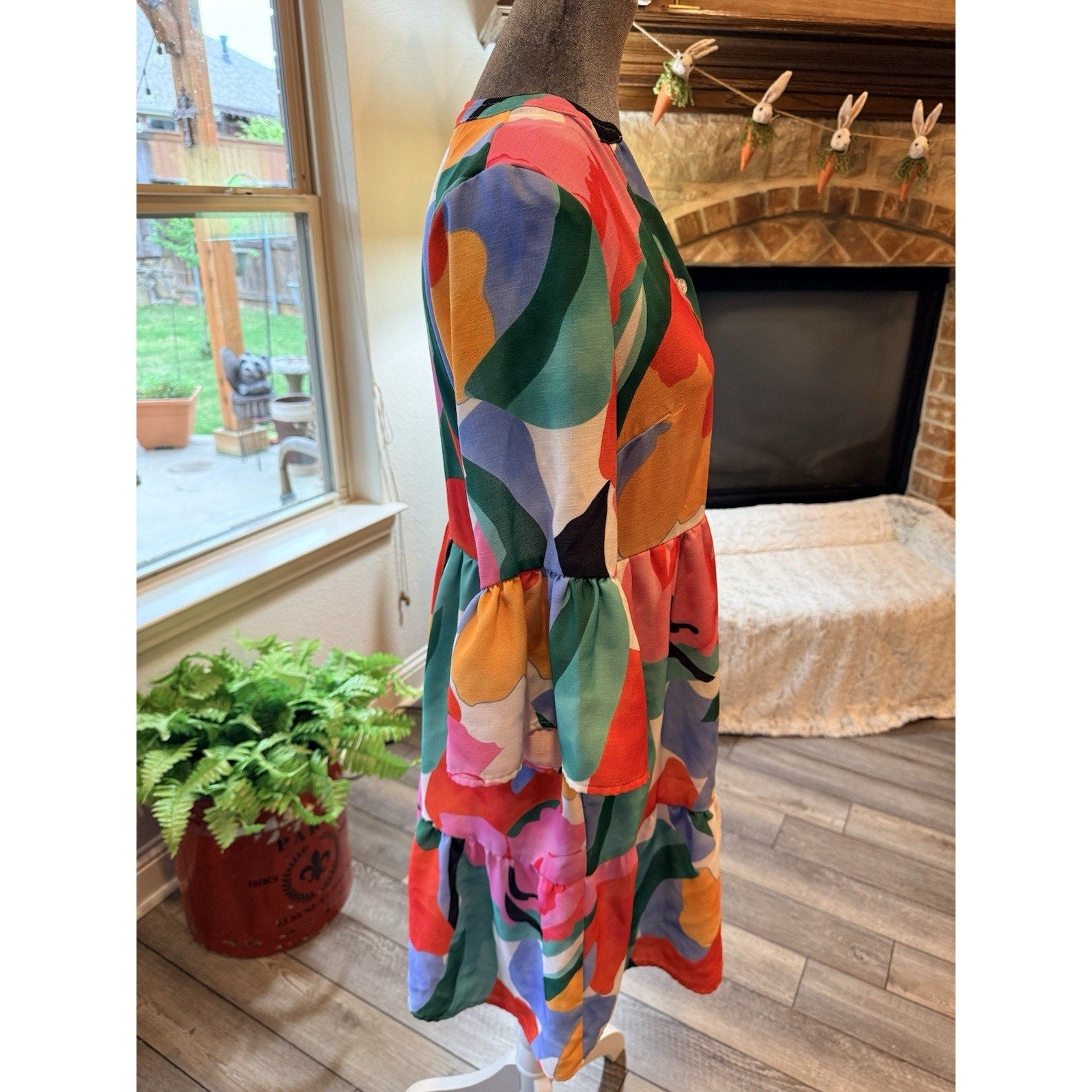 Chetta B Floral Dress Women’s Size 4 Colorful Maxi Resort Summer Dress