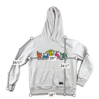 Keith Haring Hoodie Mens S White Dancing Figures Pop Art Pullover Sweatshirt